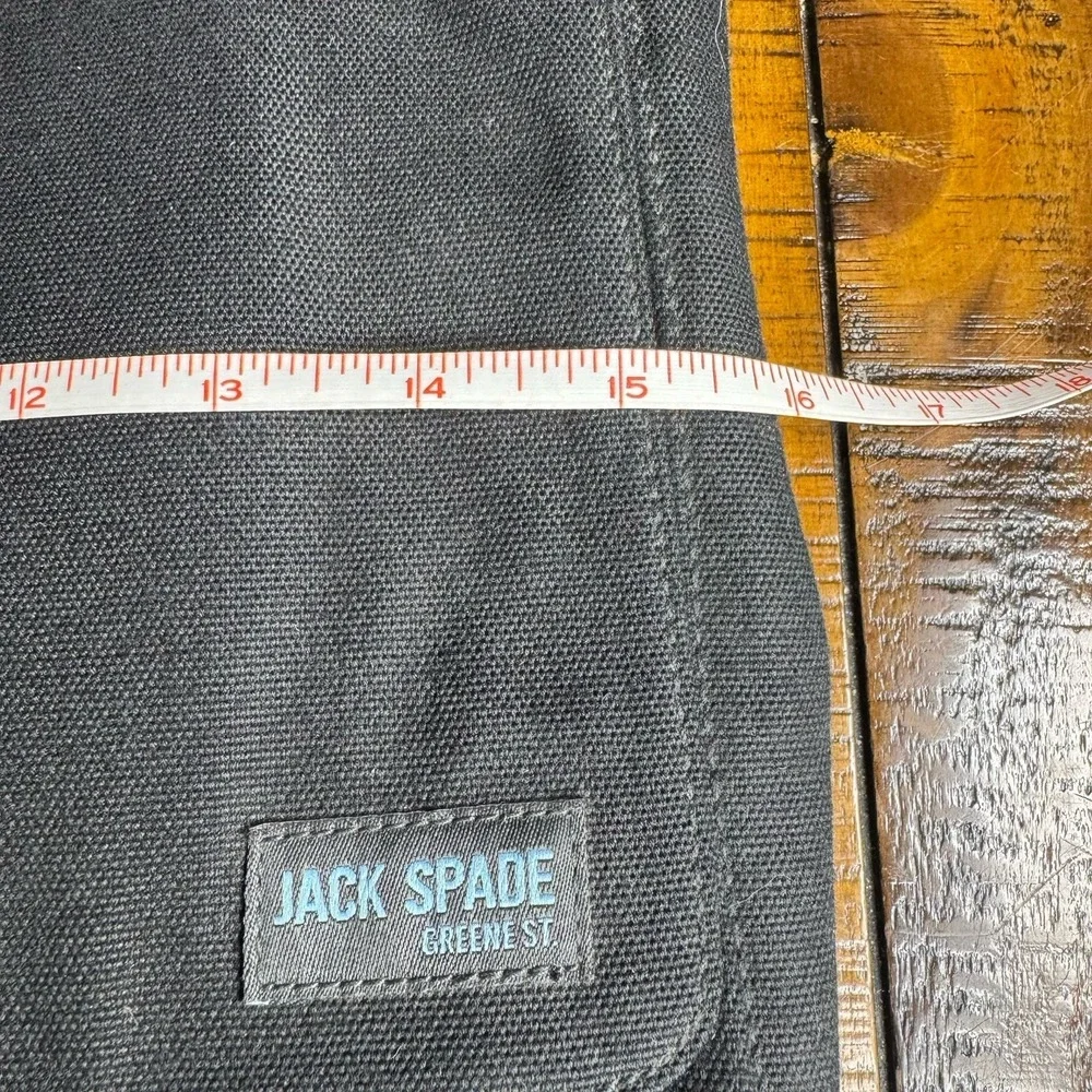 Jack Spade Greene St Messenger Bag Black Canvas Laptop Commuter Bag EUC